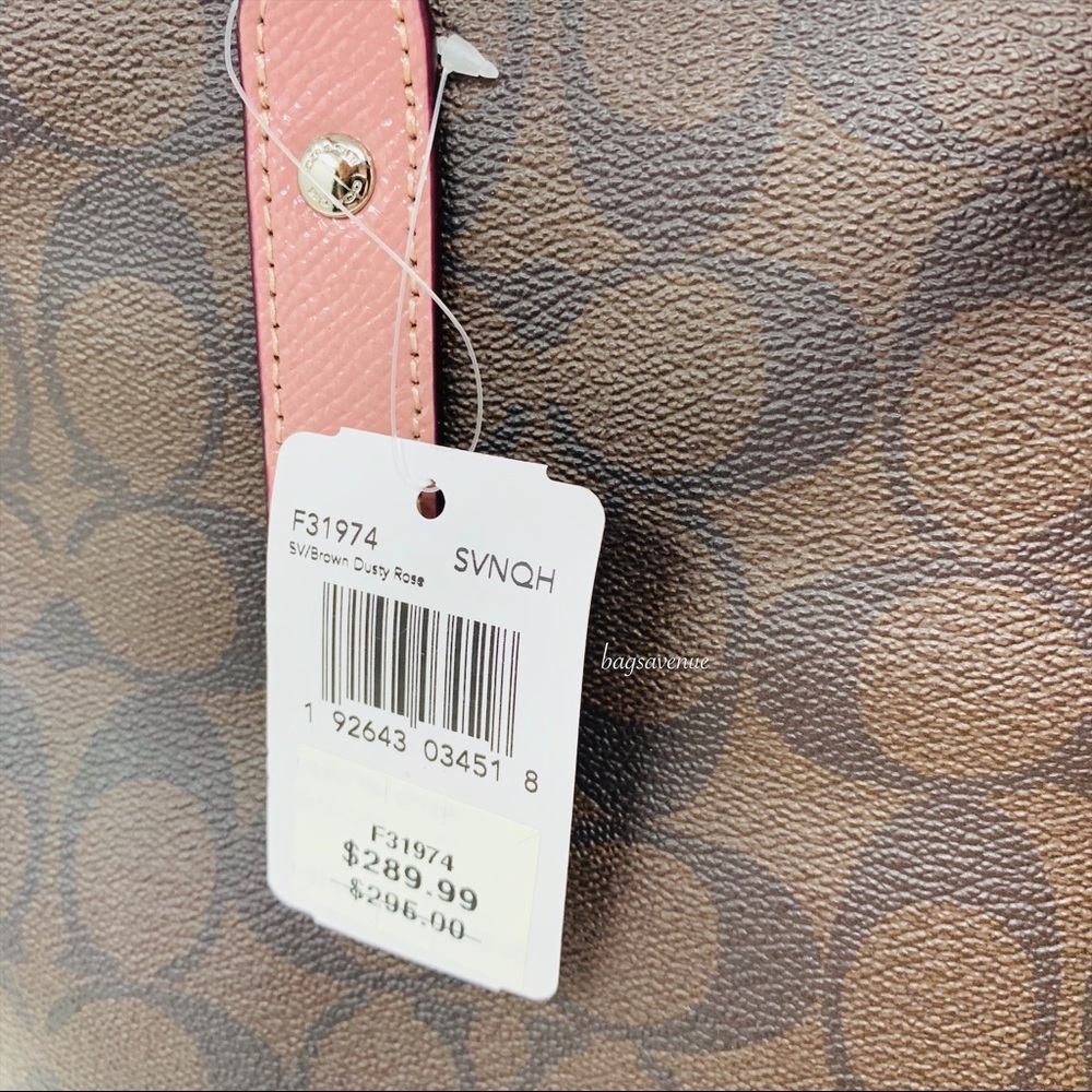 Coach brown dusty rose pink tote NWT - Picture 7 of 8